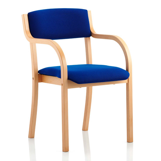Madrid Fabric Office Visitor Chair In Blue With Arms