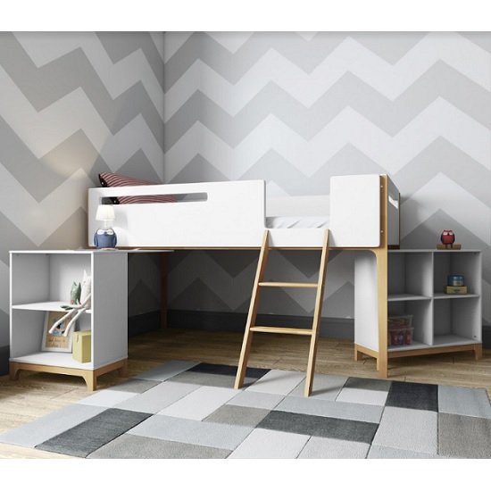 Fremont Contemporary Wooden Cabin Bed In White