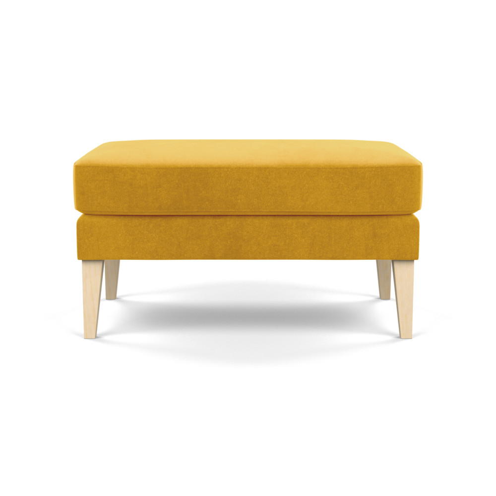 Heal's Richmond Ottoman Smart Luxe Velvet Canary Natural Ash Feet