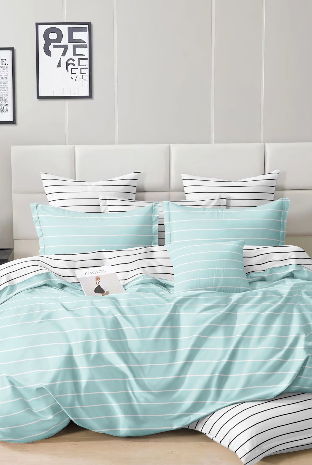 Ezysleep Aqua Stripe Printed Duvet Set