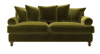 Teddy 3 Seat Sofa Bed in Olive Cotton Matt Velvet - sofa.com