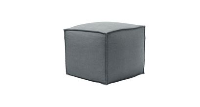 Isaac Small Square Footstool in Burnham Norfolk Cotton - sofa.com