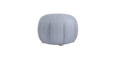 Harper Round Footstool in Uniform House Herringbone Weave - sofa.com