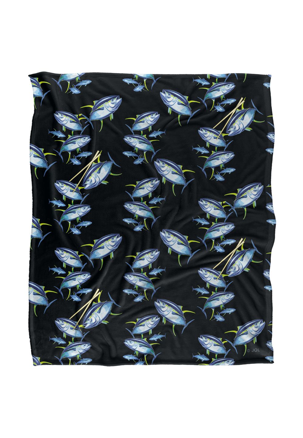 JQ Licensing Sushi Pattern Silky Touch Super Soft Throw Blanket 152 X 127 cm in White