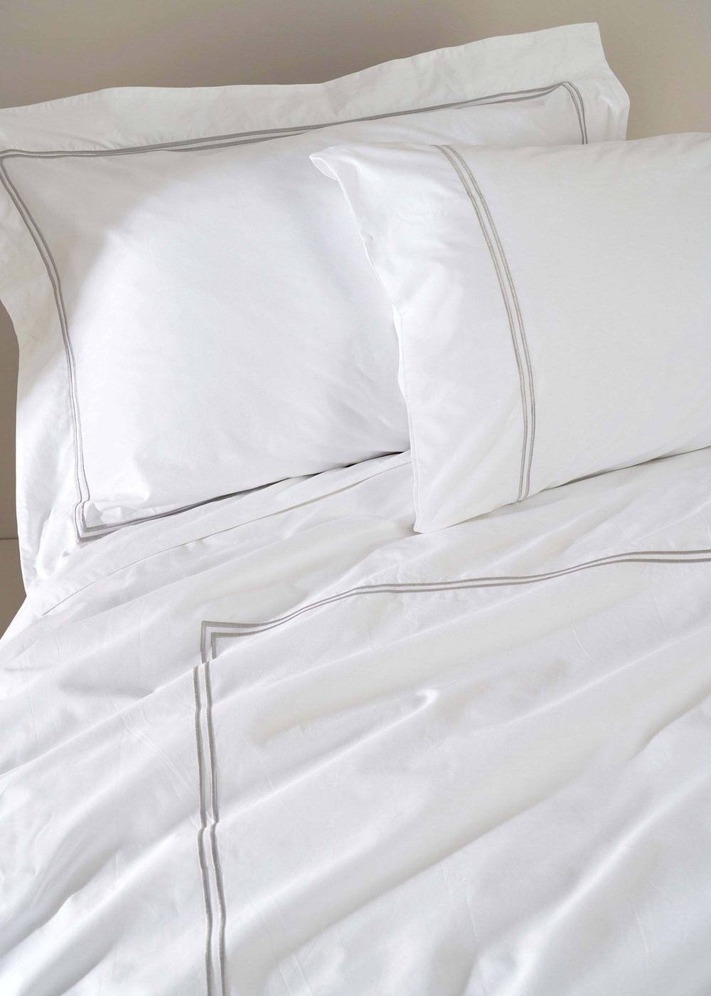 Truly White Satin Stitch Duvet Cover