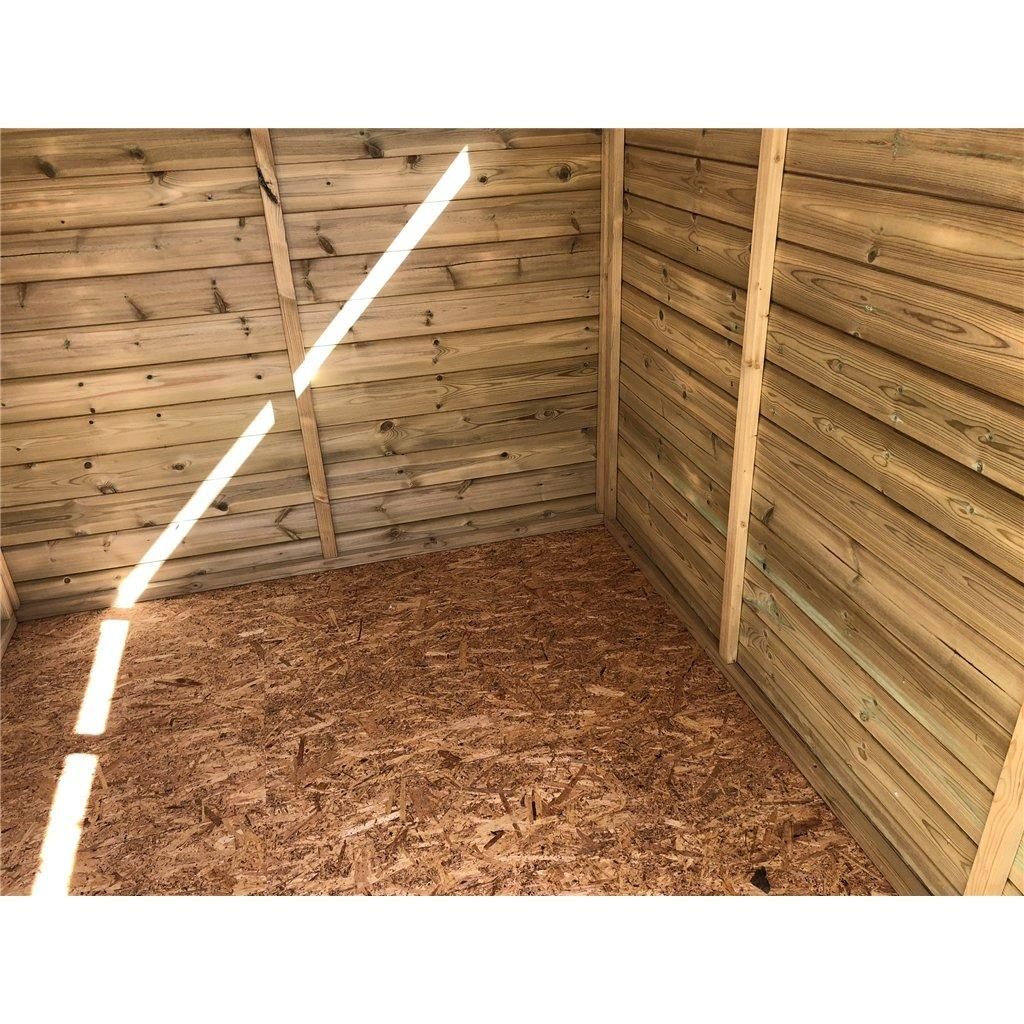 Marlborough 6 x 5 Security Pressure Treated Apex Shed with a Single Door in Natural 3