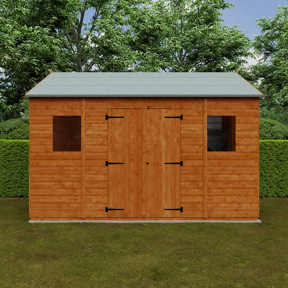 Buttercup Farm 12 x 10 Feet Workman Apex 12mm Shed - Solid Wood/Softwood/Pine in Burnt Orange 5