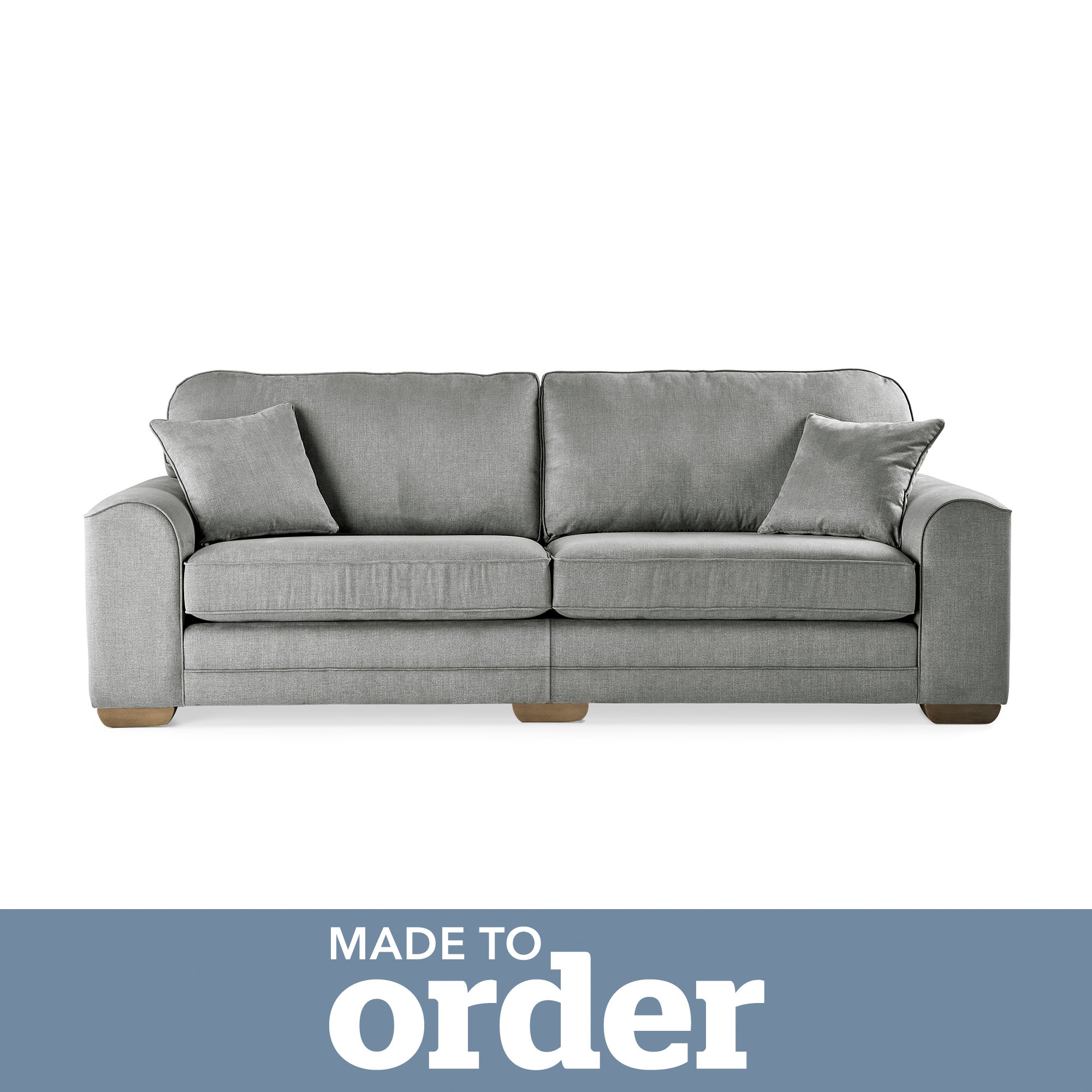 Morello 4 Seater Sofa Brushed Plain Fabric Grey