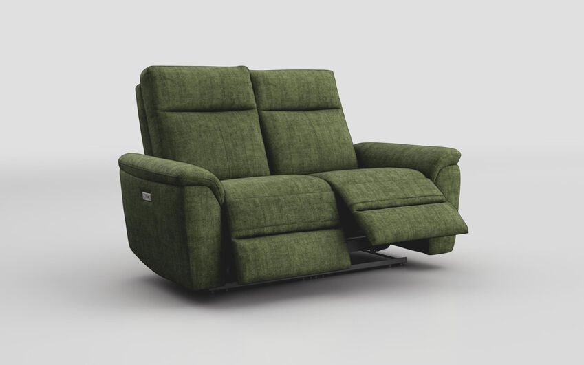 Green Fabric Badia 2 Seater Power Recliner Sofa