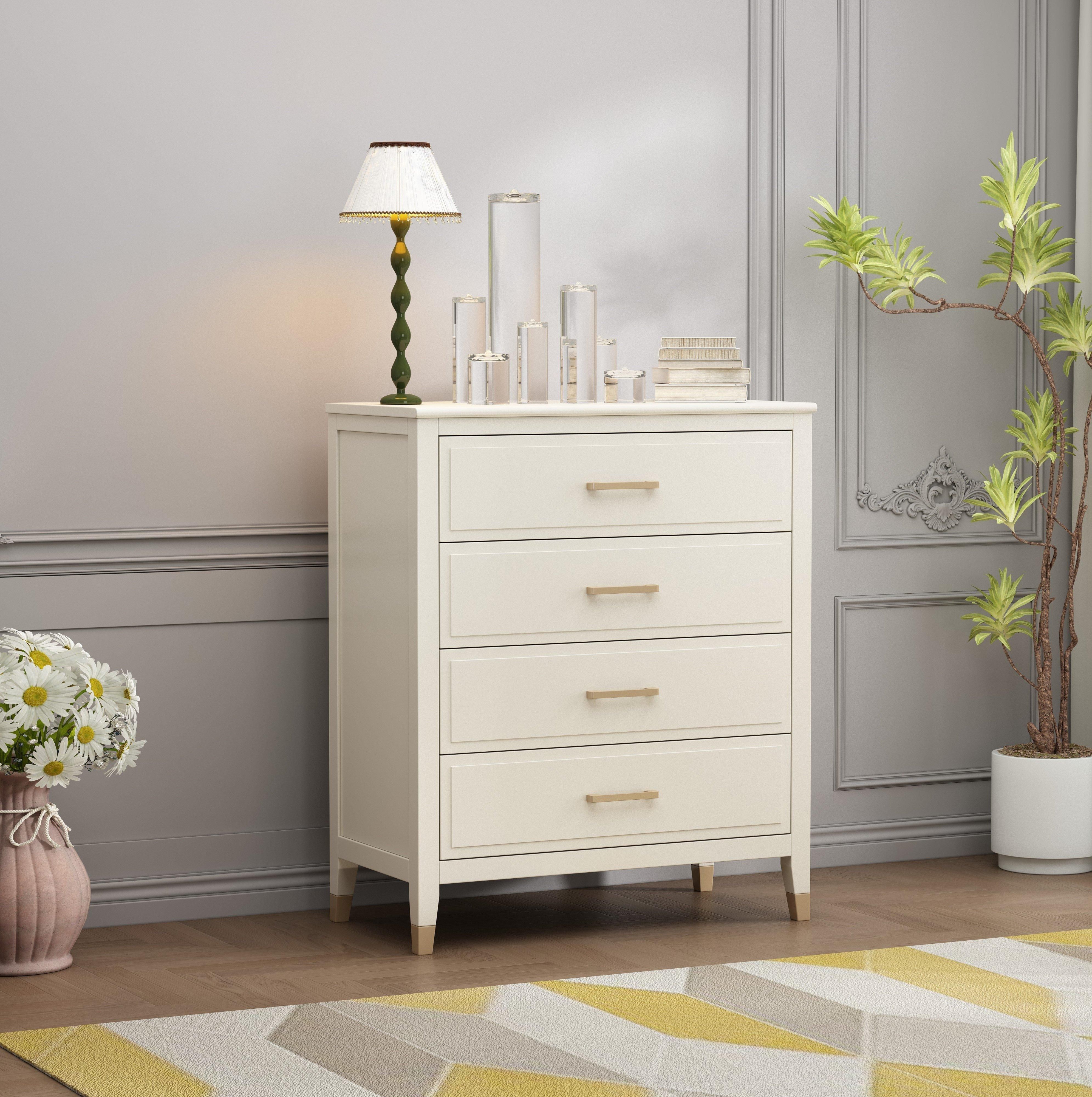 Cabinet Bits Palazzi 4 Drawer Chest of Drawers in Off-White