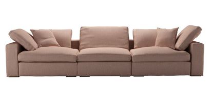 Long Island 3 Seat Sofa in Blush Pure Belgian Linen - sofa.com
