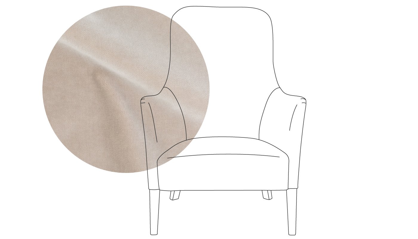 Pinch Pendel Armchair Varese Velvet Dove Oak Feet
