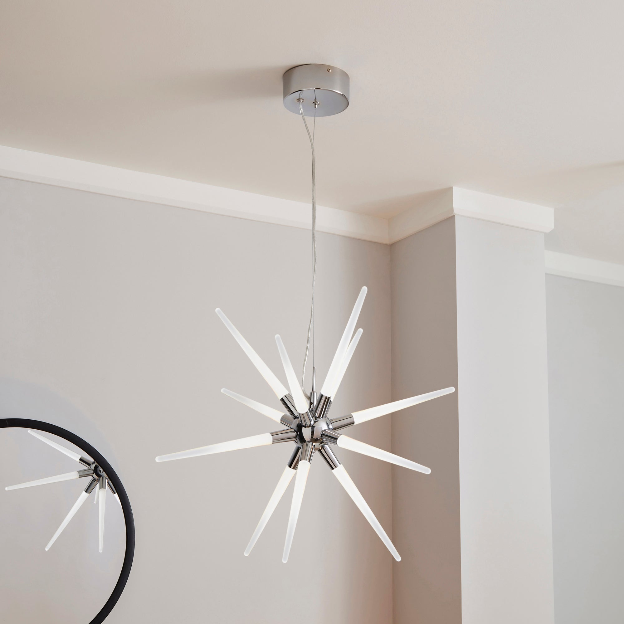 Liard 9 Light Pendant Integrated LED Star Ceiling Fitting Chrome