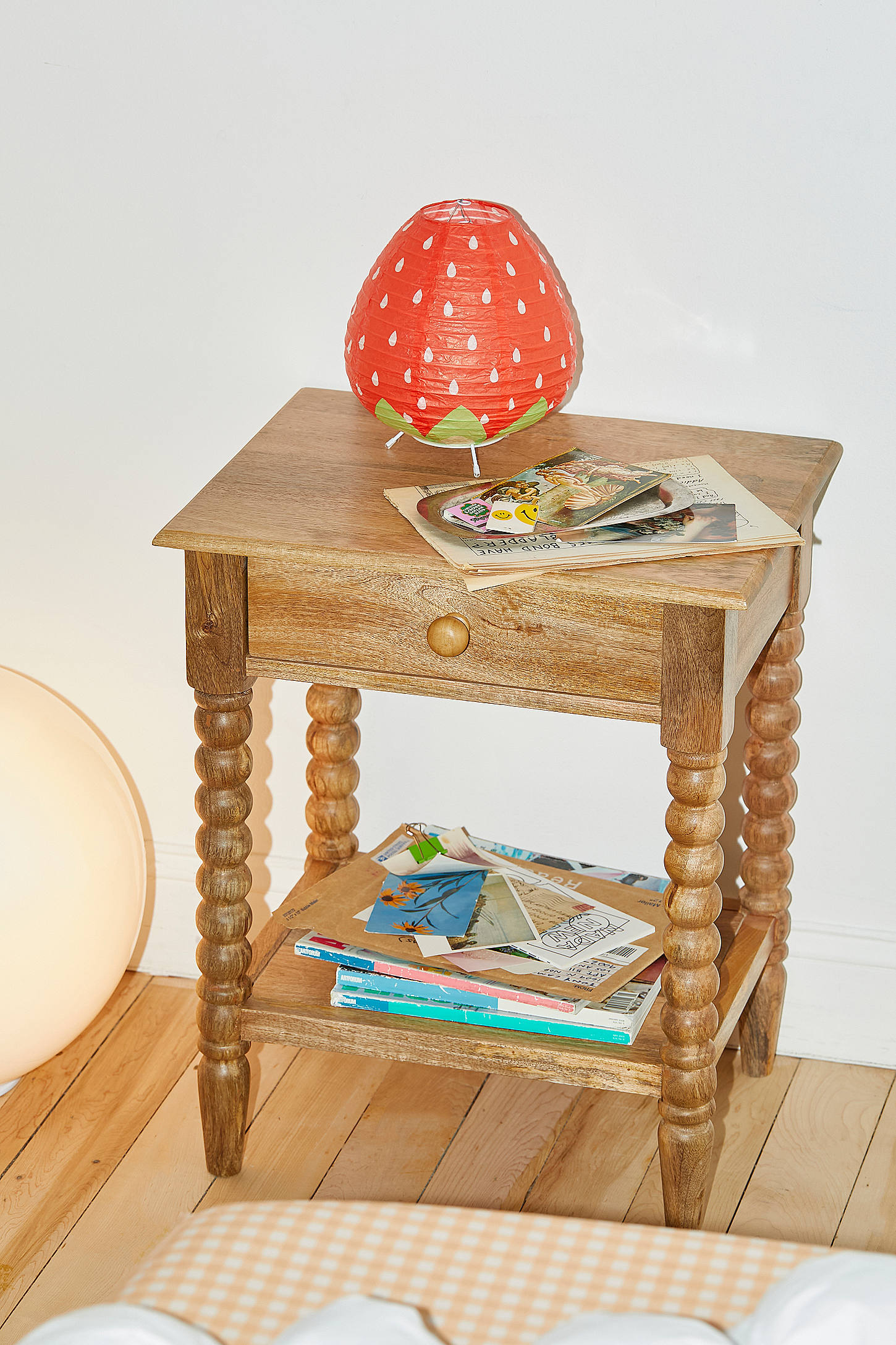 Neutral Spindle Nightstand - Neutral