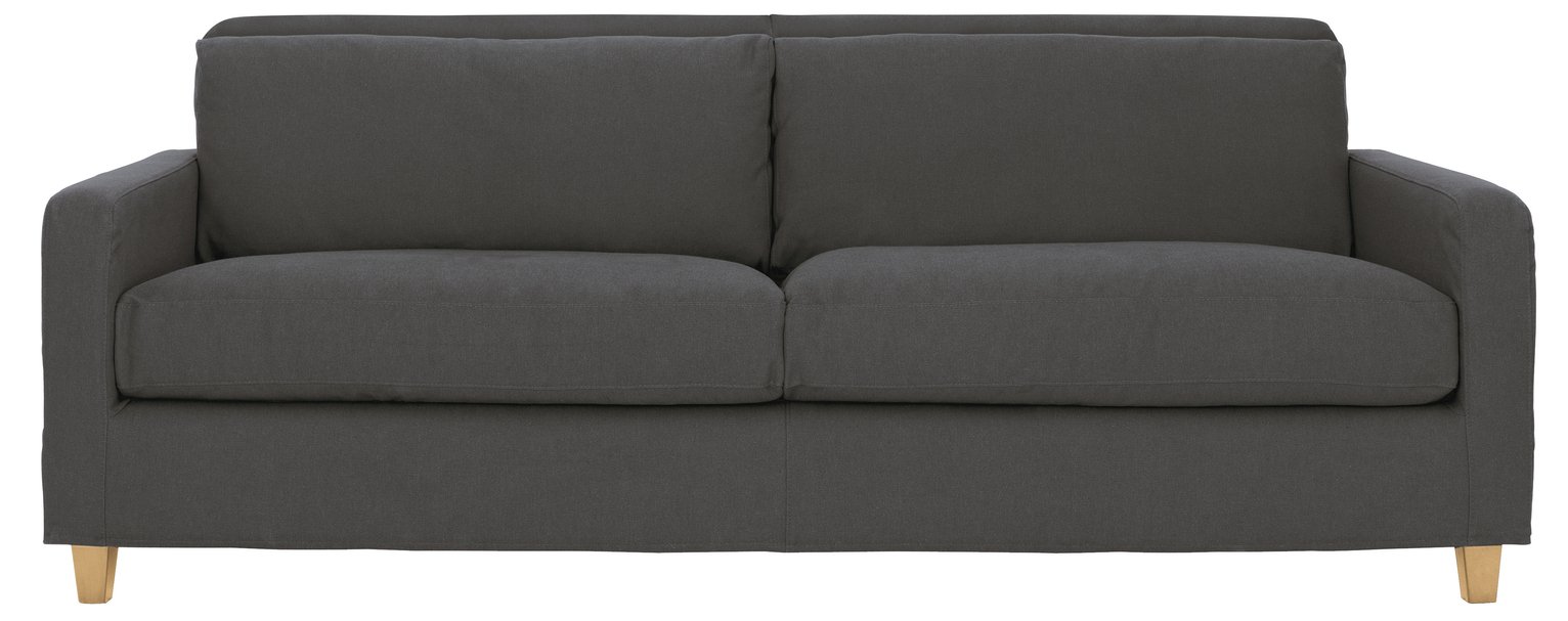 Habitat Chester 3 Seater Fabric Sofa - Charcoal