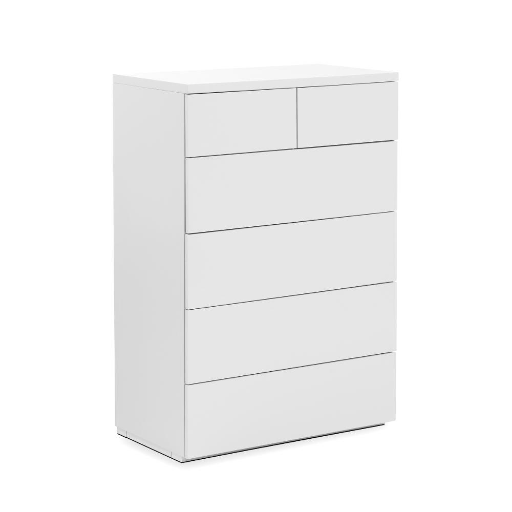 Monaco White Wooden High Gloss 4+2 Drawer Chest