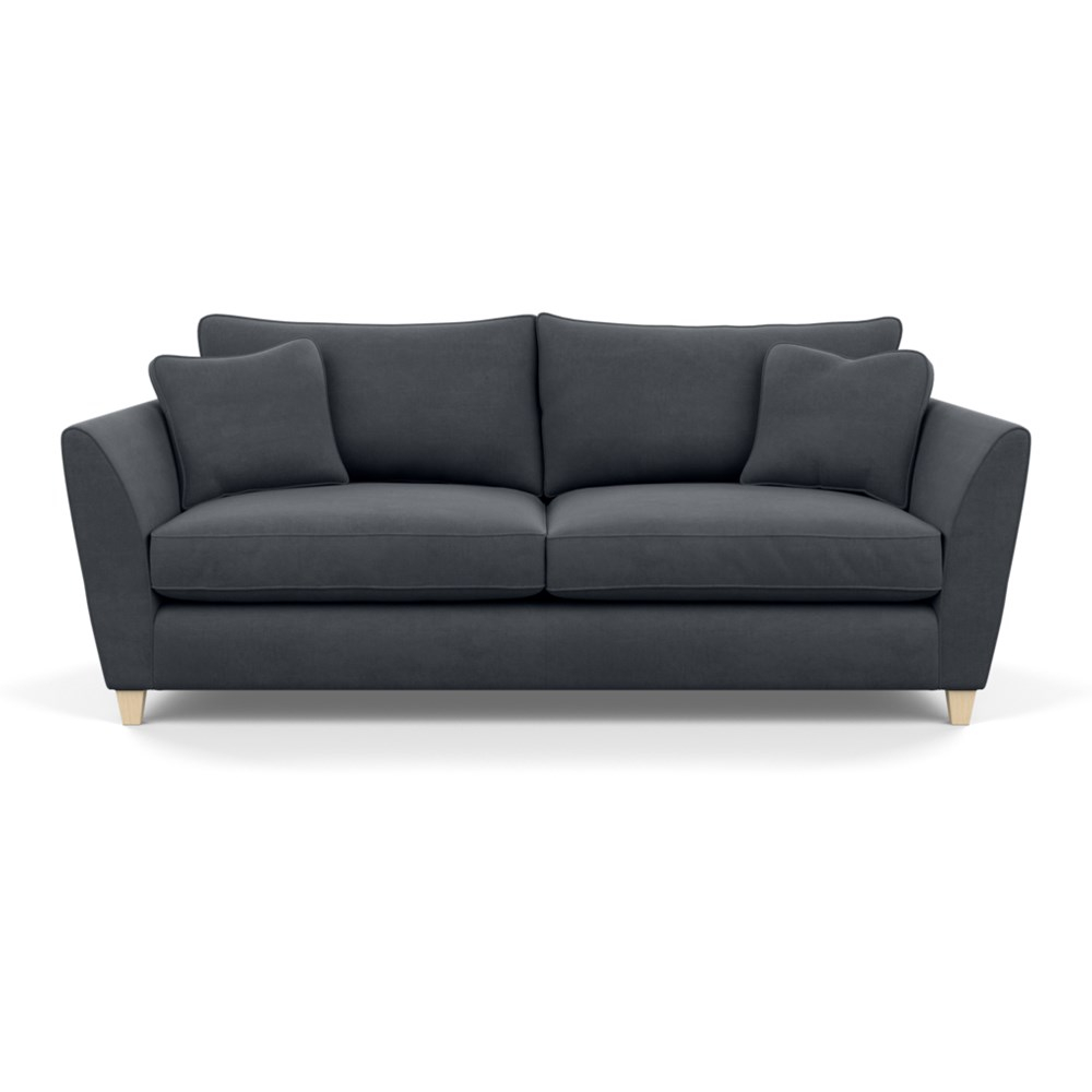 Heal's Torino 4 Seater Sofa Linen Dark Grey Natural Ash Feet