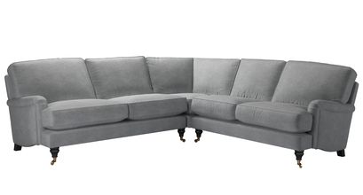 Bluebell Asym. Crn: LHF 2.5 Seat w RHF 2 Seat in Thatch Smart Velvet - sofa.com