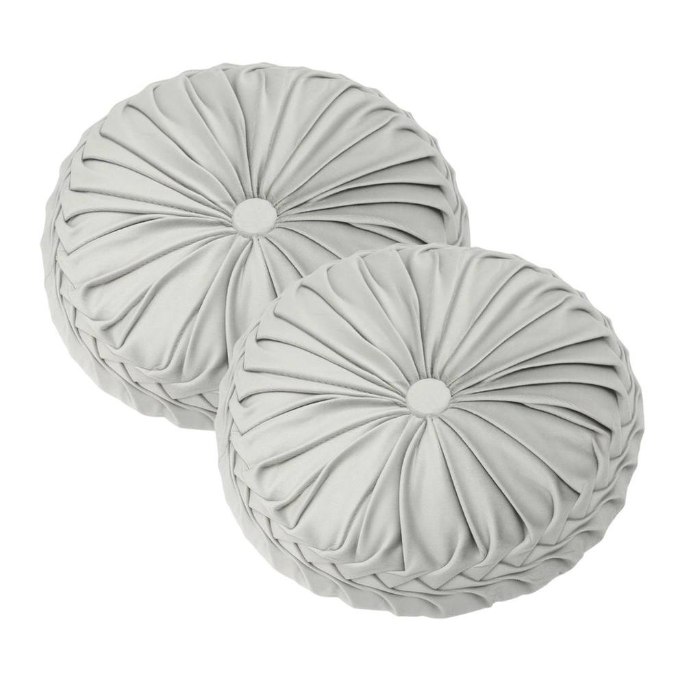 Kelvenix grey 2pcs Washable Round Pumpkin Cushions