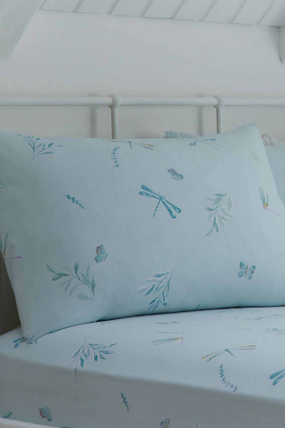 Dreams & Drapes 'Fifi' Soft Touch 28cm Fitted Bed Sheet Set in Duck Egg Blue