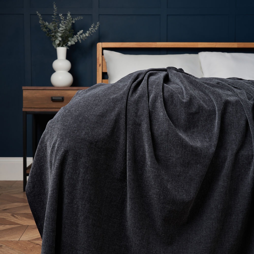 Chenille Throw, Charcoal