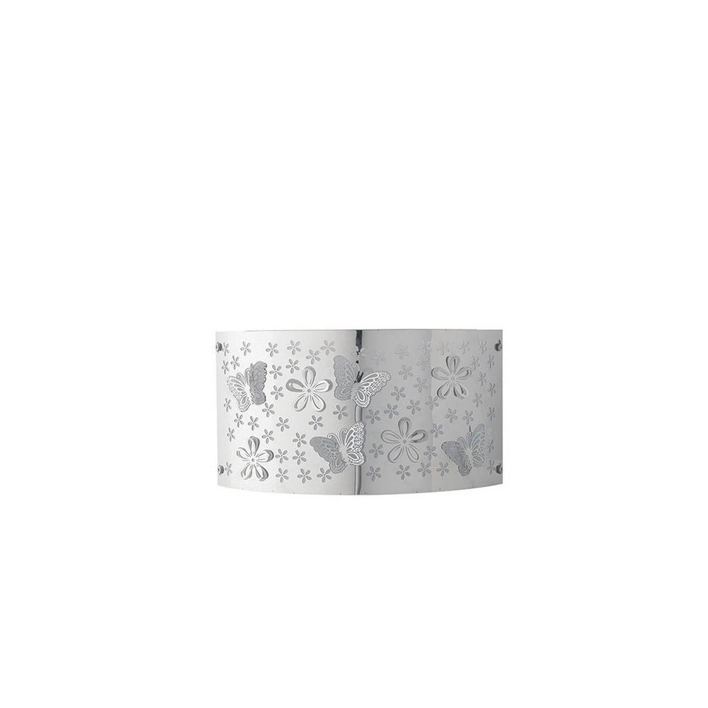 Netlighting BUTTERFLY 2 Light Flush Wall Light Chrome 32x17cm in Silver