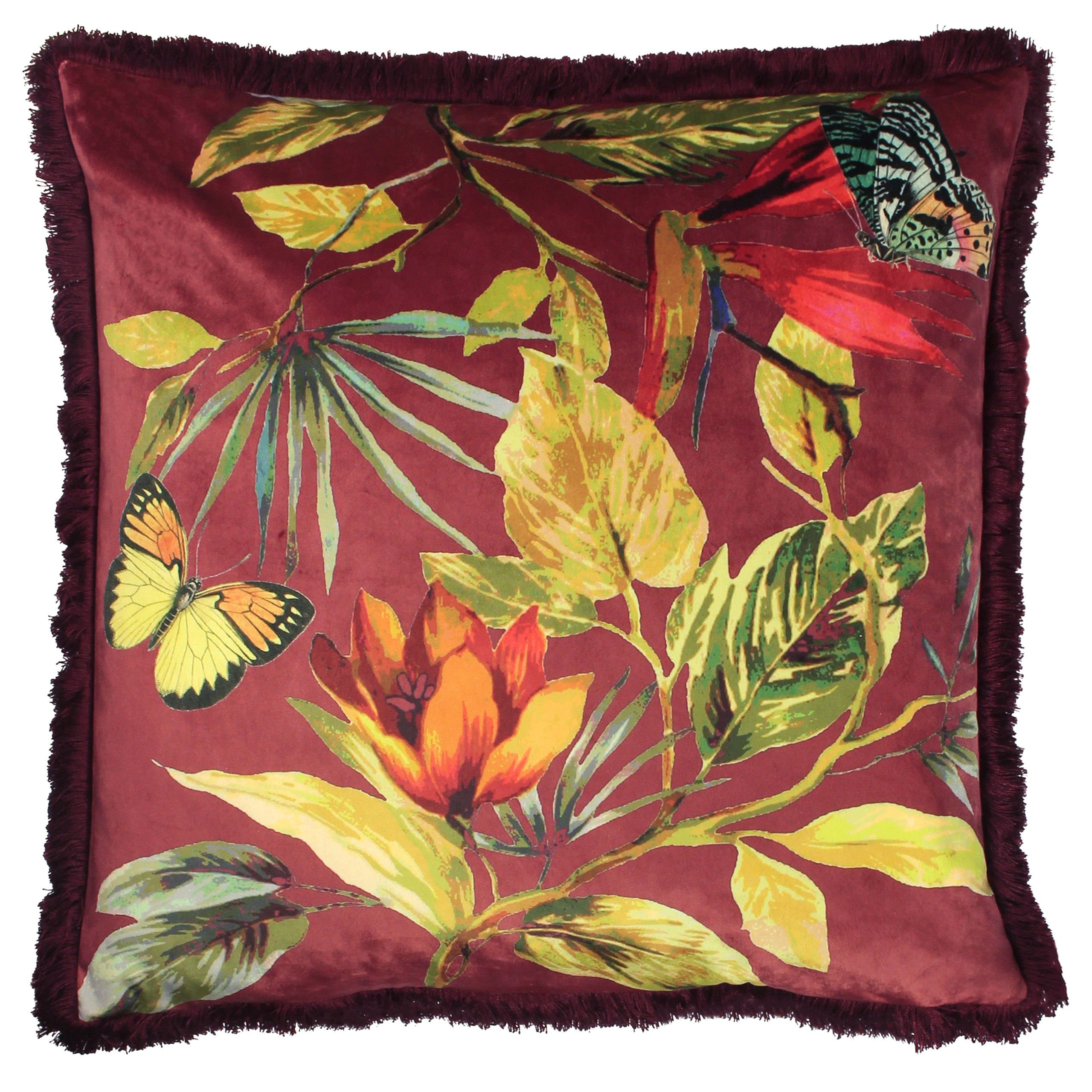 Paoletti Cahala Tropical Cushion in Purple