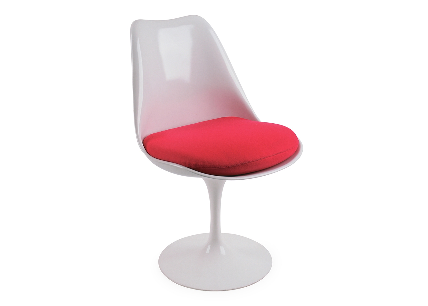 Knoll Tulip Armless Chair Swivel Base Red