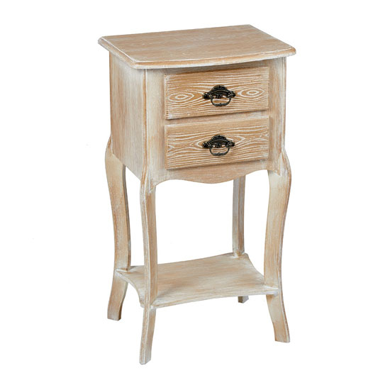 Senegal Wooden Bedside Cabinet In Weathered Oak