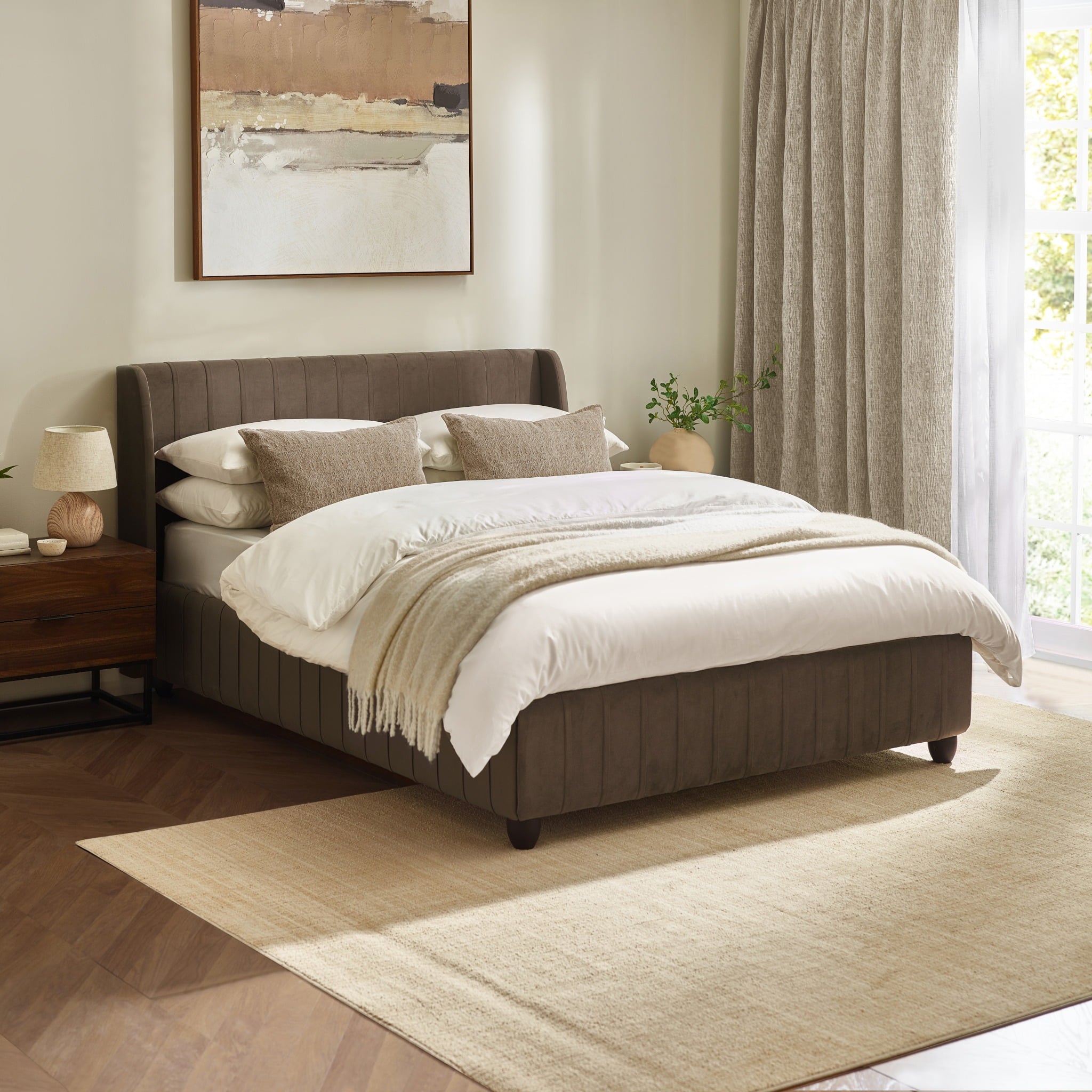 Marley - Super King-Size - Ottoman Storage Bed - Brown - Velvet - 6ft