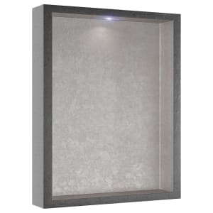 Concept Pre-finished Metallic Aluminium Effect Recessed Bathroom Storage Unit 350 x 350 x 180mm