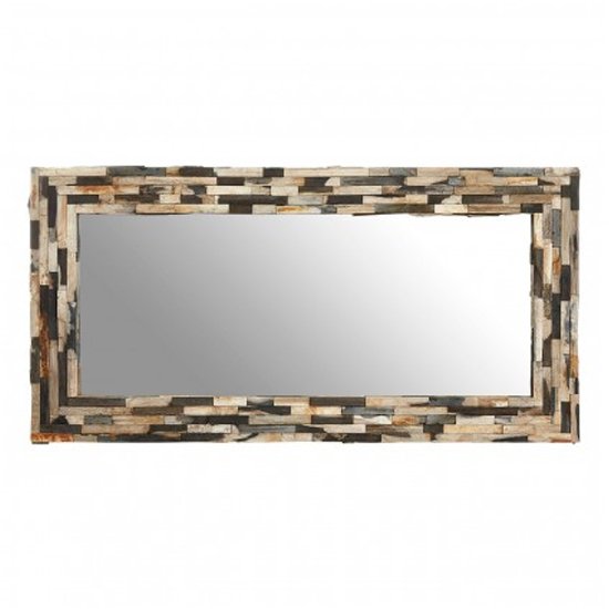 Relics Rectangular Mosaic Effect Wall Mirror In Multicolor Frame