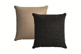 60x60cm Textured Boucle Scatter Cushion in Ashford with Flax Pure Belgian Linen reverse - sofa.com