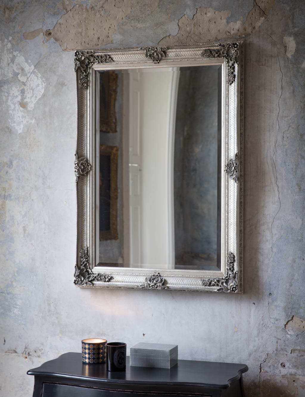 Gallery Direct Abbey Extra Large Rectangular Wall Mirror Silver