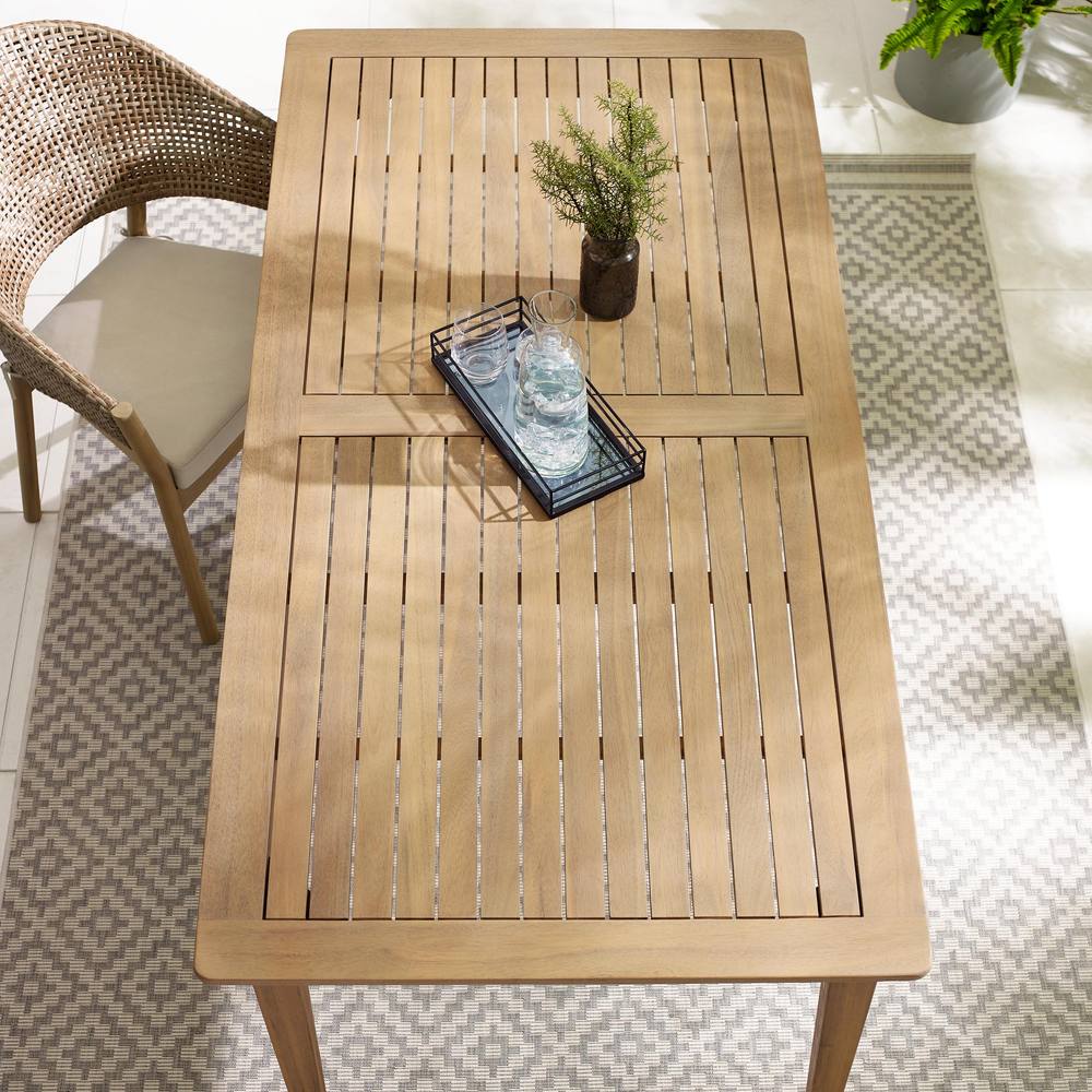 FurnitureboxUK Asa + Hamburg Wood Table & 4 Chairs Outdoor Dining Set in Light Brown 3