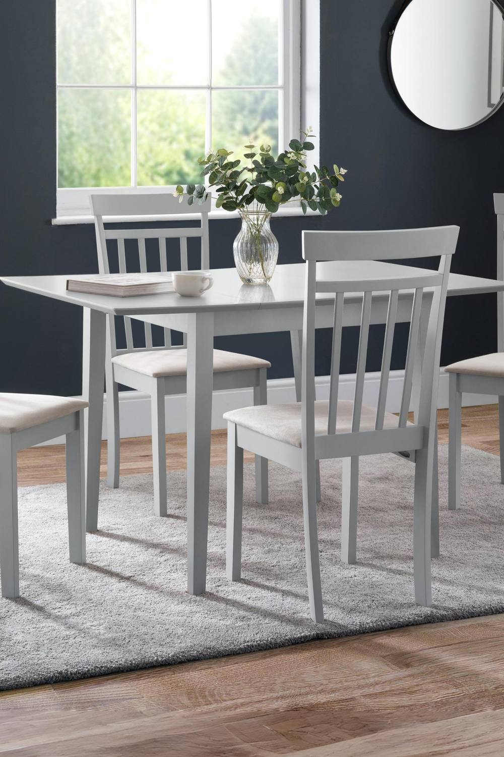 Julian Bowen Rufford Square to Rectangular Extending 4 Seater Dining Table in Grey