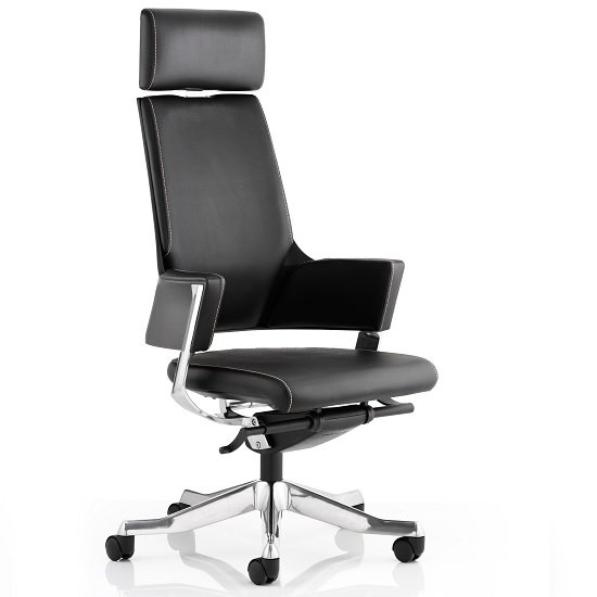 Cooper Office Chair In Black Bonded Leather With High Back