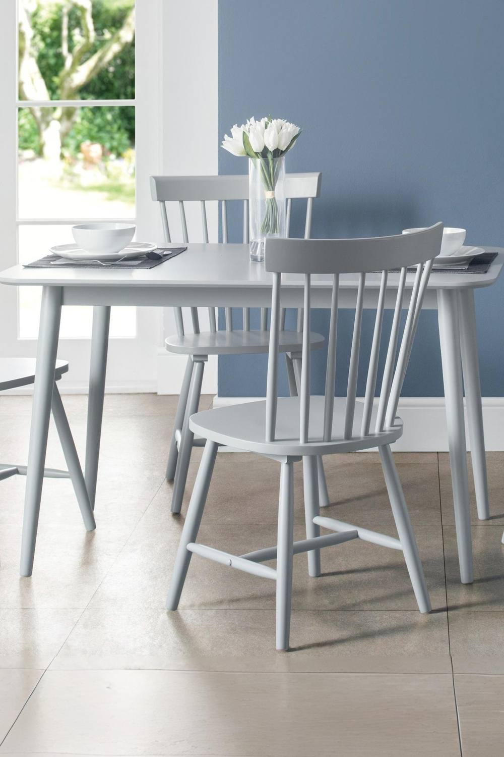 Julian Bowen Torino Spindle Back Dining Chair (Set of 2) in Grey