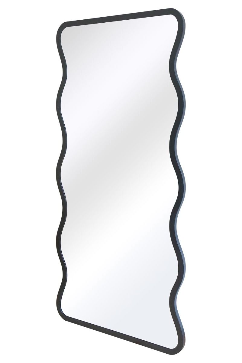 MirrorOutlet Black Metal Rectangular Wavy Framed Garden Wall Mirror (170 X 80CM) 6
