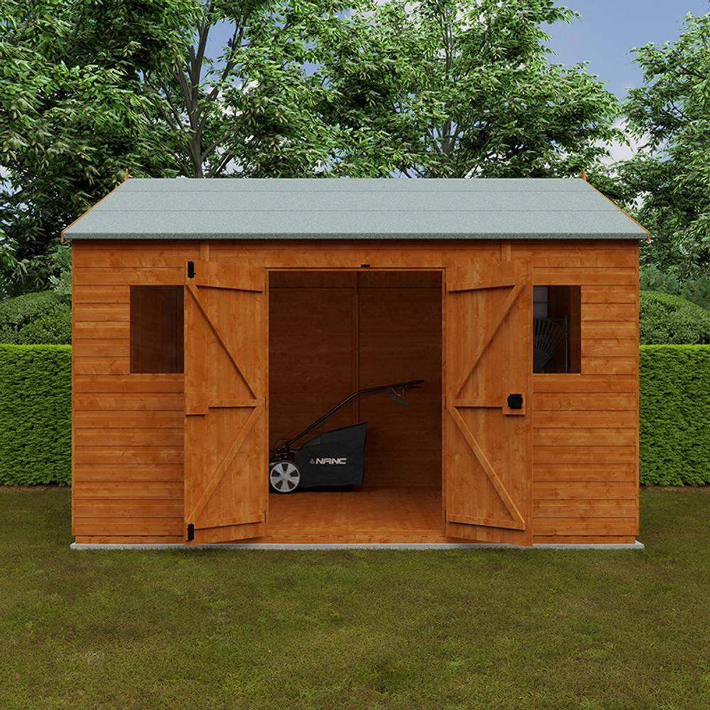 Buttercup Farm 12 x 10 Feet Workman Apex 12mm Shed - Solid Wood/Softwood/Pine in Burnt Orange 6