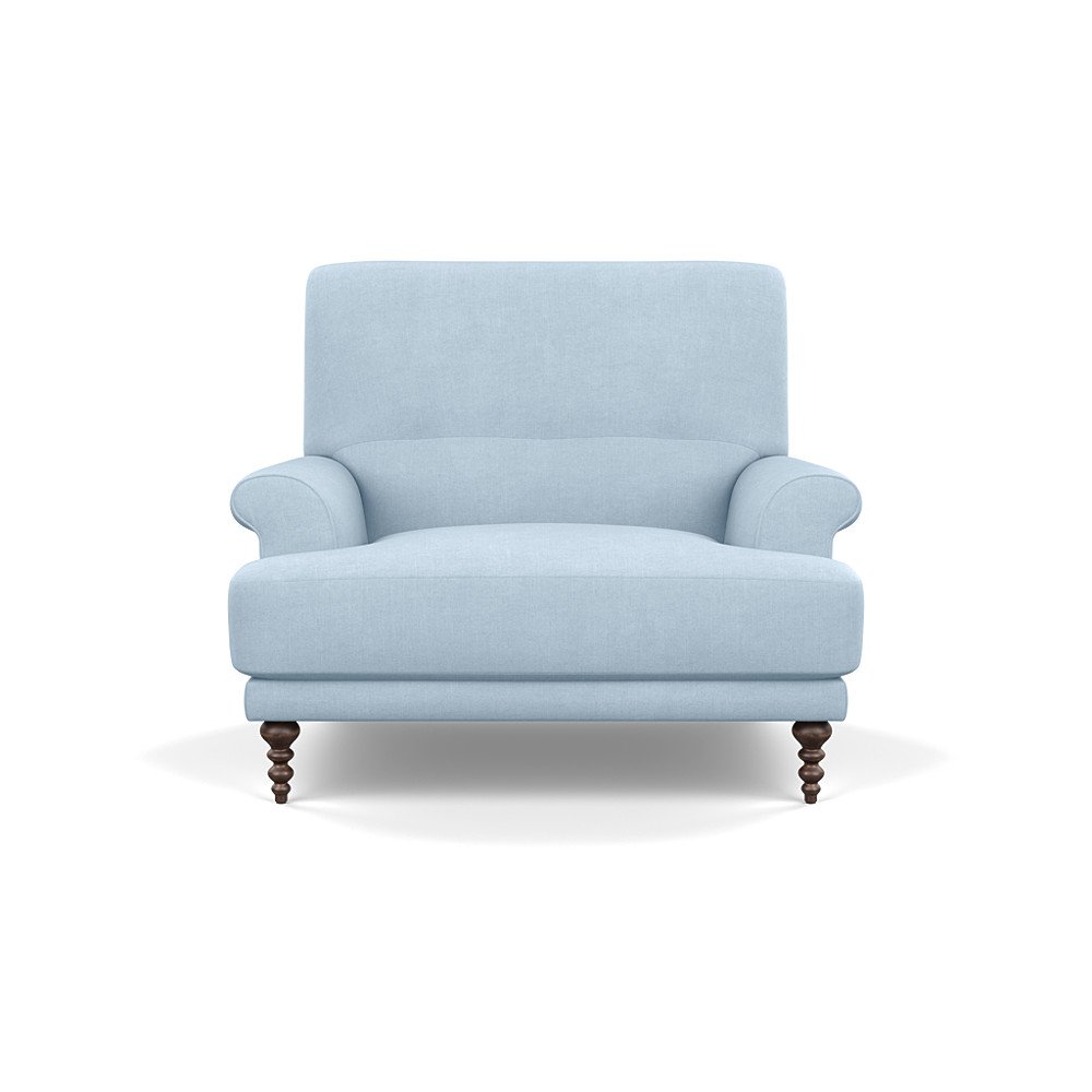 SCP Oscar Informal Armchair Capelo Linen-Cotton Sea Shanty Walnut Feet