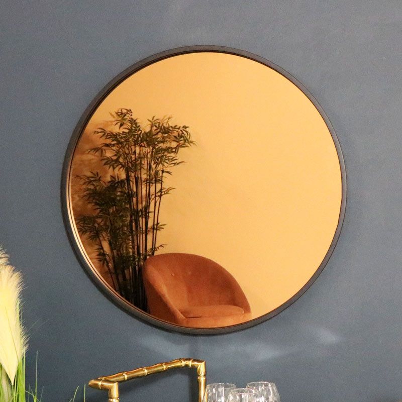 Melody Maison Round Smoked Copper Wall Mirror 80cm X 80cm