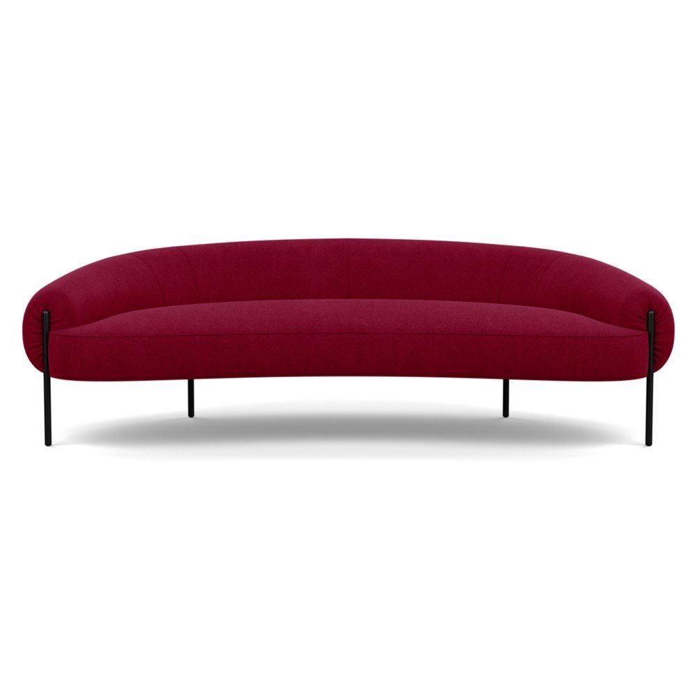 Heal's Isola 3 Seater Sofa St Moritz Wool Red Black Feet