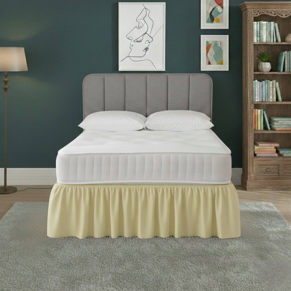 Snug City Base Valance Polycotton Sheet for Divan Beds Easy Care Bed Base Cover in Lemon
