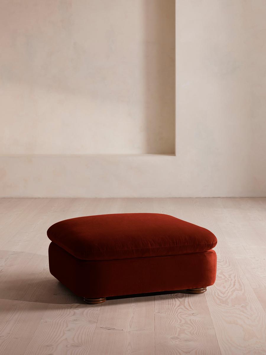 Rava Ottoman, Velvet, Rust