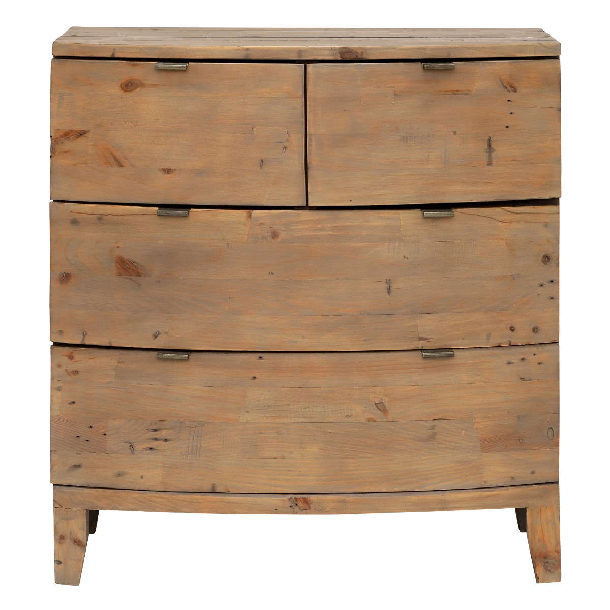 4 Drawer Chest Of Bedroom Drawers - Reclaimed Wood - Light Brown - W90 x D45 x H98cm - Barker & Stonehouse