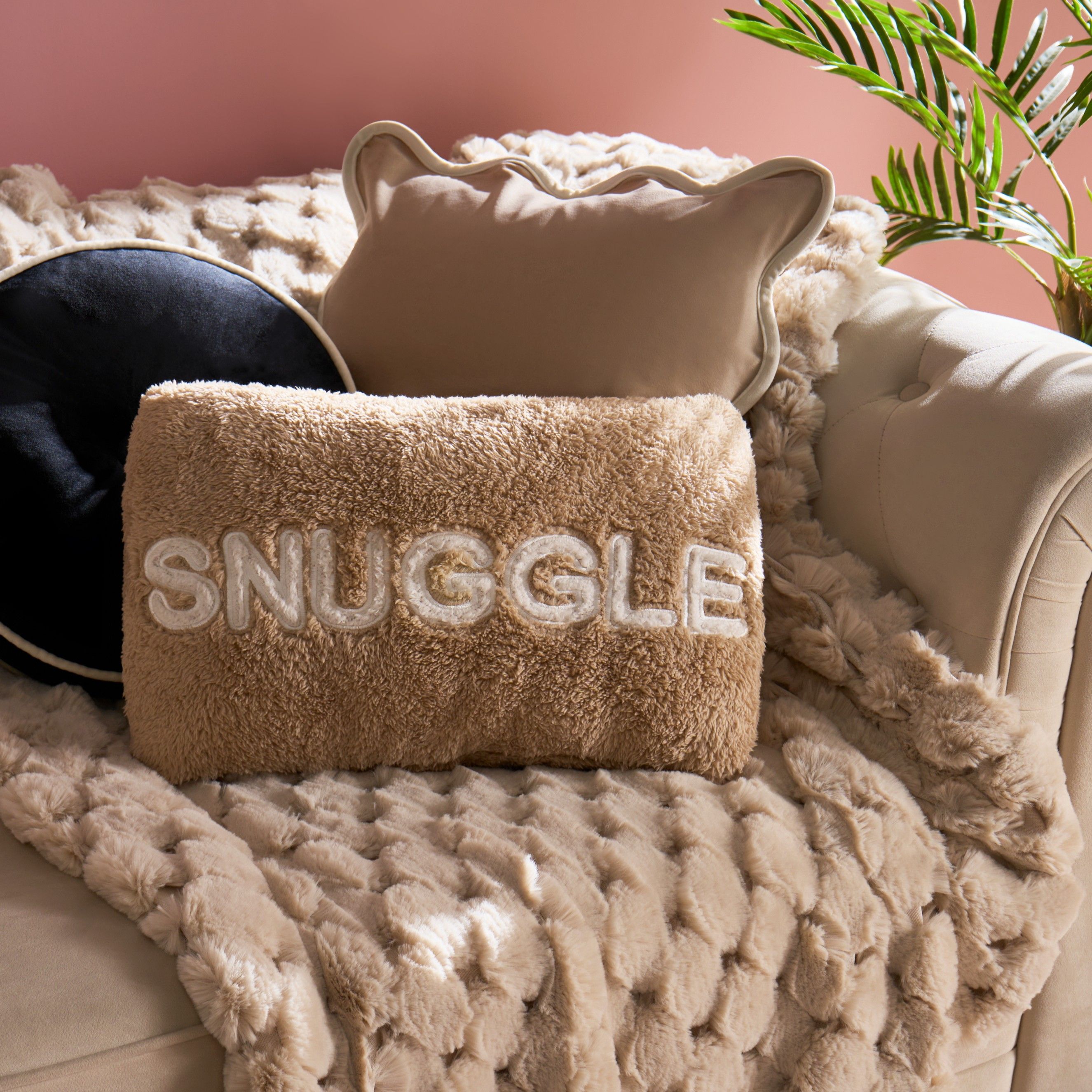 OHS Snuggle Ultra Soft Plush Fleece Hand Warmer Pillow in Natural