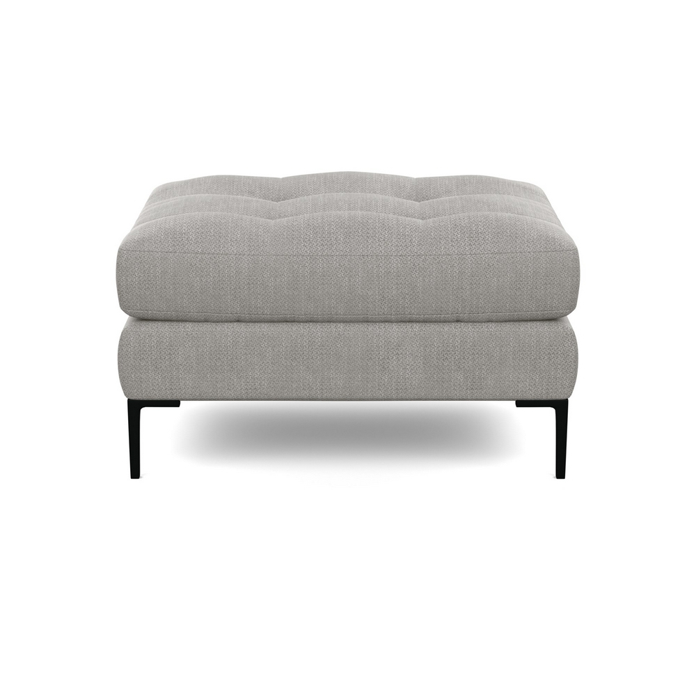 Heal's Eton Footstool Texture Pale Grey Black Feet