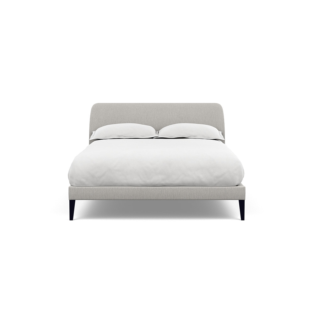 Heal's Wallis Bedstead Double Smart Linen Mix Silver Black Feet