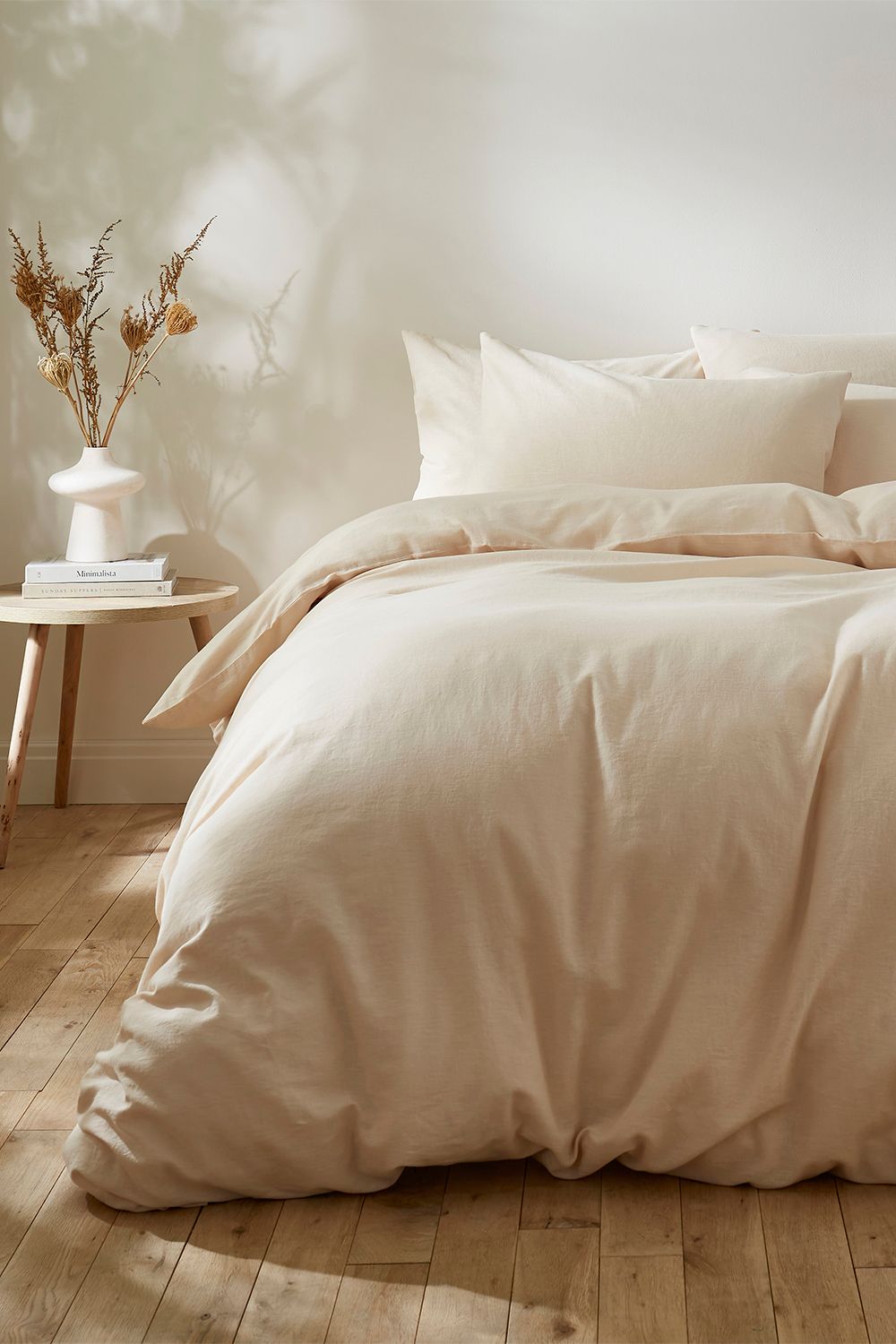 Martex Touch of Linen Duvet Cover Set (Includes 2 Pillowcases 1 For Single) in Cream